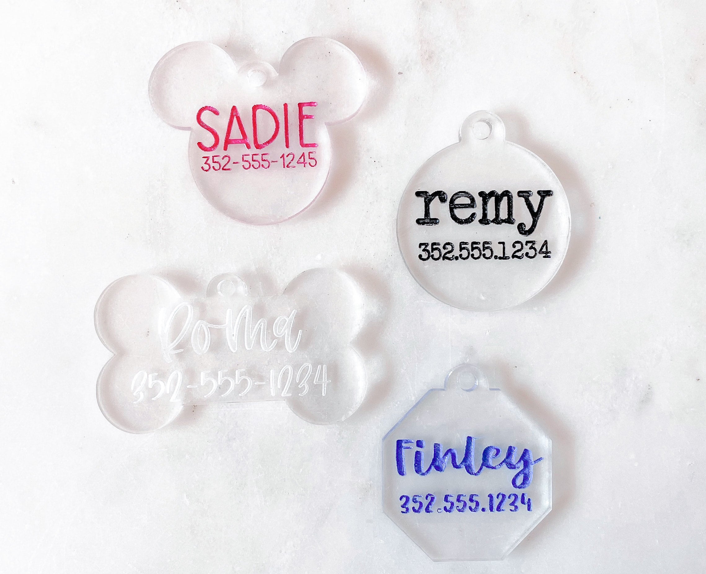 Custom Engraved Acrylic Pet Tag Dog Tag